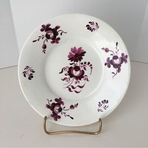 For Vintage Lovers : Antique Plate 7.5” Diameter White and Purple Floral